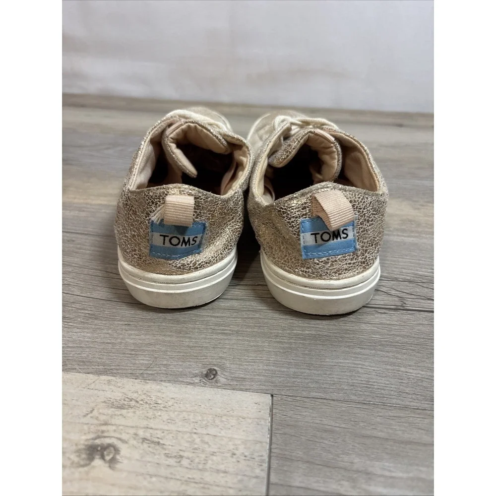 Girls 3‎ TOMS Peach Shiny Casual Shoe Sneaker